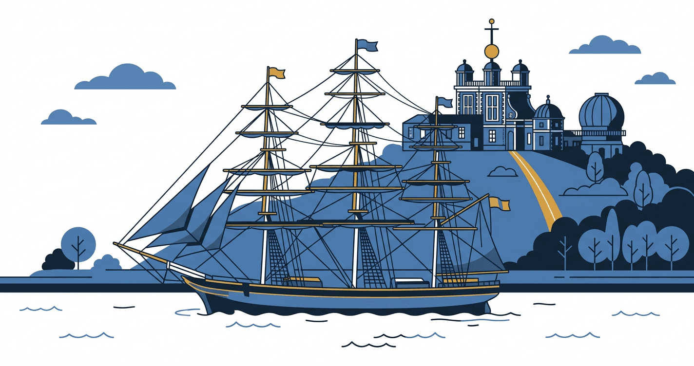 Illustration of a London landmark near Greenwich